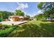 Large backyard features deck, lawn, trees, and plenty of room for Gathering activities and events at 3060 Wilson Rd, Decatur, GA 30033