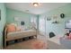 Cozy bedroom with carpet, large window and light paint at 3235 Northcliff Dr, Suwanee, GA 30024