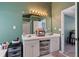 Spacious main bathroom featuring a double vanity, storage, and updated fixtures with neutral paint at 3235 Northcliff Dr, Suwanee, GA 30024