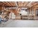 Unfinished basement with exposed ceiling and workbench at 2041 Democracy Dr, Buford, GA 30519