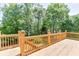 Spacious wooden deck with natural wood railings and plenty of room for entertaining at 2041 Democracy Dr, Buford, GA 30519