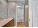 Bathroom with large mirror, sink, and shower at 261 Township Dr, Hiram, GA 30141