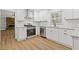 Modern kitchen featuring stainless appliances, granite countertops, and eat-in space at 4045 White Oak Sw Ln, Lilburn, GA 30047