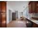 Traditional kitchen with a dining table, stainless steel fridge, and tile floor at 70 Fairclift Dr, Covington, GA 30016