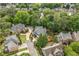 Aerial view of the home surrounded by mature trees in a desirable neighborhood at 111 Jeffrey Pl, Smyrna, GA 30082