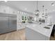 Modern kitchen featuring stainless steel appliances and a large center island at 2400 Worth Ave, Loganville, GA 30052