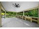 Spacious outdoor kitchen with concrete counters and lots of cabinets at 2400 Worth Ave, Loganville, GA 30052