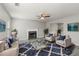 Comfortable living room featuring modern furniture, a fireplace, and stylish decor at 331 Overlook Turn Nw, Conyers, GA 30012