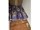 Boxes of Pergo Hardwood flooring are seen in preparation for home improvement at 2653 Parkway Trl, Lithonia, GA 30058