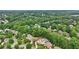 Lush, green, aerial view featuring several residences, and neighborhood pool, surrounded by mature trees at 1225 Elk Ridge Cv, Alpharetta, GA 30005