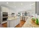 Bright kitchen features white cabinetry, stainless steel appliances, granite countertops, and a central island at 1225 Elk Ridge Cv, Alpharetta, GA 30005