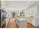 Well-lit kitchen features white cabinetry, stainless appliances, a center island, and convenient access to the outside at 1225 Elk Ridge Cv, Alpharetta, GA 30005