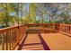 Wooden deck with railing overlooking a serene wooded backyard at 3071 Springfair Trott, Lithonia, GA 30038