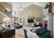 Inviting living room with fireplace, comfortable seating, and large windows at 7251 Bluewater Ln, Douglasville, GA 30135
