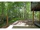 Enjoy a peaceful backyard view with lush greenery and mature trees, perfect for relaxation and outdoor activities at 295 Lakemont Dr, Roswell, GA 30075