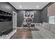 This modern office features gray walls, hardwood floors, and a stylish desk at 687 Banton Nw Dr, Atlanta, GA 30318