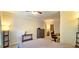 Bright bedroom features neutral walls, a ceiling fan and stylish furnishings at 2700 Pine Tree Ne Rd # 3009, Atlanta, GA 30324