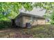 Backyard showing a brick house with AC unit and wooded area at 4029 Moffat Ct, Decatur, GA 30035