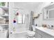 Clean bathroom with modern fixtures, including a shower-tub and vanity sink at 204 Morris St, Palmetto, GA 30268