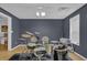 This music room includes all you need to jam out, like a drum set, and guitar at 2530 River Run Dr, Dacula, GA 30019