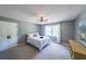 Comfortable bedroom featuring neutral walls, a ceiling fan, and a cozy bed beneath a window at 12 Blackfoot Trl, Sharpsburg, GA 30277