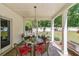Charming covered patio with outdoor seating, ideal for relaxation and entertaining guests at 12 Blackfoot Trl, Sharpsburg, GA 30277