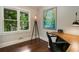 Office space with natural light with hardwood floors overlooking green space at 1053 Crane Ne Rd, Atlanta, GA 30324