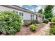 A spacious backyard featuring lush landscaping, a covered porch, and attractive stone walkway at 2058 Bonneville Ln, Powder Springs, GA 30127