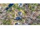 Aerial perspective of the property showcasing the house, private pool, and lush green surroundings at 65 Deer Run Ln, Mcdonough, GA 30252
