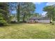 A spacious backyard with a wooden deck and mature trees creates a perfect outdoor setting at 1879 Rosewood Rd, Decatur, GA 30032