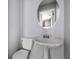Neat bathroom with stylish pedestal sink and oval mirror at 3949 Riverside Pkwy, Decatur, GA 30034