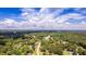 Expansive aerial view showcasing the lush landscape and a neighborhood road amid mature trees and a bright, cloudy sky at 8420 Sheridan Dr, Jonesboro, GA 30236