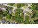 Aerial view of neighborhood showcasing houses and mature trees at 8420 Sheridan Dr, Jonesboro, GA 30236