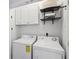 Functional laundry room equipped with a washer, a dryer, and storage shelves at 10 Perimeter Summit Ne Blvd # 4243, Brookhaven, GA 30319