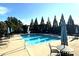 Enjoy the community pool with lounge chairs and tables for residents' relaxation and socializing at 258 Creek View Ln, Acworth, GA 30102