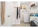 Laundry room includes modern appliances, shelving, and ample storage, for efficient and organized chores at 128 Graybrook Ct, Grayson, GA 30017