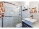 Modern bathroom featuring a walk-in shower with stylish subway tiles and decorative accents at 297 Atlanta Se Ave # 8, Atlanta, GA 30315