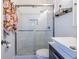 Modern bathroom featuring a walk-in shower with stylish subway tiles and decorative accents at 297 Atlanta Se Ave # 8, Atlanta, GA 30315