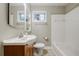 Inviting bathroom featuring classic fixtures, a single vanity, and a well-maintained shower and tub at 2985 Westbury Dr, Decatur, GA 30033