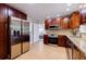 Modern kitchen featuring stainless steel appliances and beautiful dark wood cabinets at 2985 Westbury Dr, Decatur, GA 30033