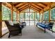 Large screened-in porch with multiple seating arrangements, ideal for entertaining or enjoying the outdoors at 2985 Westbury Dr, Decatur, GA 30033