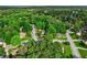 Scenic aerial view of a neighborhood featuring lush greenery, mature trees and well-maintained homes at 1694 Peachcrest Ct, Lawrenceville, GA 30043