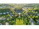 Scenic aerial shot of the neighborhood common area and green space, shaded by mature trees at 4845 Backbay St, Suwanee, GA 30024
