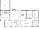 Detailed layout of first and second floor featuring kitchen, bedrooms, bathrooms and garage at 4845 Backbay St, Suwanee, GA 30024