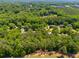Scenic aerial view showing the property surrounded by lush greenery and neighborhood at 9041 Par Dr, Douglasville, GA 30134