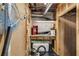 Unfinished basement with storage, a work bench, fishing gear, and room for all kinds of hobbies at 9041 Par Dr, Douglasville, GA 30134