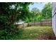 Large, fenced backyard with mature trees, offering privacy and space for outdoor enjoyment at 848 Fox Nw St, Atlanta, GA 30318