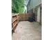 Enclosed patio area with wooden fence and access door, perfect for outdoor relaxation at 4701 Flat Shoals Rd # 41-F, Union City, GA 30291