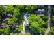 Aerial view of a home with a swimming pool, lush landscaping, and mature trees at 790 Lakeview Ne Ave, Atlanta, GA 30308