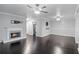 Hardwood floors throughout the living room with fireplace at 2510 Cumberland Se Ct, Smyrna, GA 30080